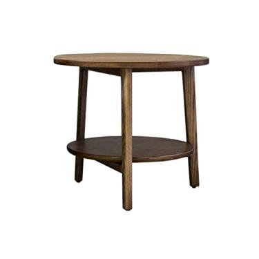 Imagem de Mesa central redonda mesa lateral para casa sala de estar pequena mesa de centro quarto mesa de cabeceira moderna mini mesa de canto de madeira