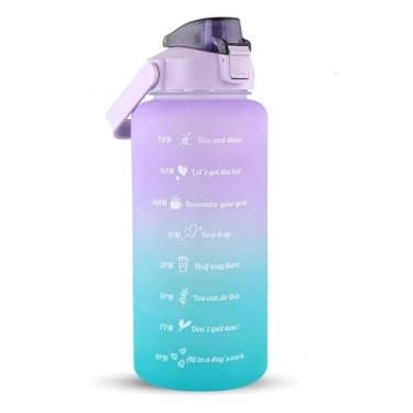 Imagem de Garrafa de água 64 OZ meio galão Caneta Motivacional com Pincel À Prova Vazamentos BPA Reutilizável Beba Suficiente Diariamente para Fitness Academia Atividades Esportivas