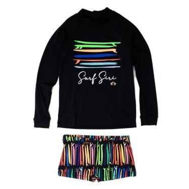 Imagem de Conjunto Siri Menino Blusa/Sunga Preto Coral Proteção UV 50+-Feminino