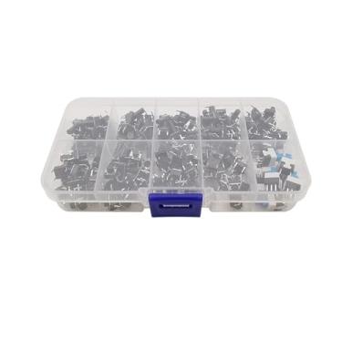 Imagem de 180 peças/caixa painel de interruptor tátil PCB tato momentâneo 6 x 6 x 4,3/5/6/7/8/9,5/11/12/13 mm 7 x 7 x 14 mm kit de interruptor de botão tato