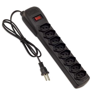 Imagem de Filtro de Linha Force Line, 8 Tomadas, Bivolt, Preto - 0060800004-Unissex