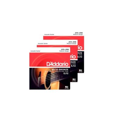 Imagem de Kit 3 Und. Encordoamento Para Violão D`Addario Ej12