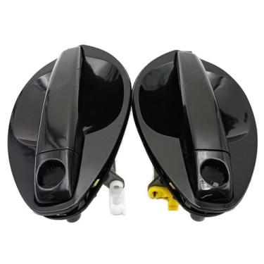 Imagem de Maçaneta de suporte maçaneta de porta de carro frontal externa maçaneta de porta de carro trava esquerda/direita preta adequada para Hyundai Tiburon Coupe 2.0L 2.7L 2003-2008 82650-2C000 82660-2C000