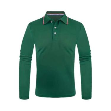 Imagem de Camisa Polo Masculina De Manga Longa Casual Respirável Confortável Mod