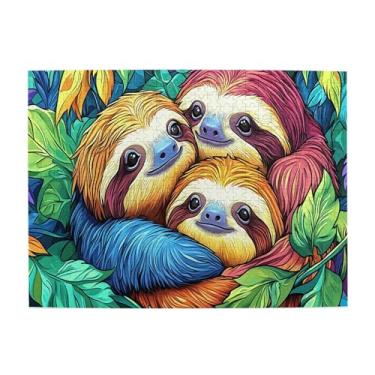 Imagem de CDSASHCA Quebra-cabeça preguiça na selva 500 peças, cores incríveis, jogo de entretenimento de lazer familiar, design exclusivo e bonito, 500 peças de quebra-cabeça de desafio adulto para noite