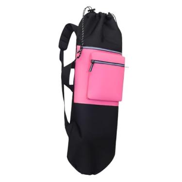 Imagem de RNXRZANK Mochila para Skate, Bolsa para Skate, Cadeira Dobrável, Bolsa de Transporte, Bolsa Impermeável, Mochila para Atividades Ao Ar Livre, Mochila para Viag, Preto E Rosa Vermelha