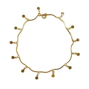 Imagem de Tornozeleira com Pingentes e Medalhas Folheada a Ouro 18k - My Acessór