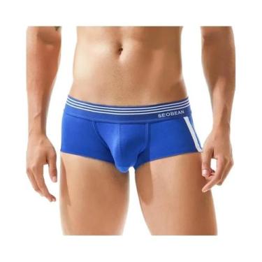 Imagem de Cuecas Boxer Masculinas De Algodão Respirável SEOBEAN Confortáveis E S