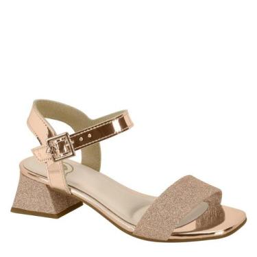 Imagem de Sandália Infantil Menina Salto Bloco Molekinha 2347.100, Ouro rosado, 