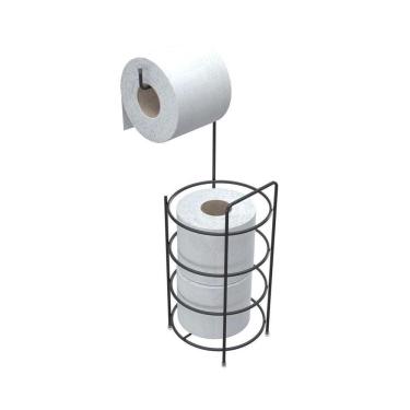 Imagem de Porta Papel Higiênico De Chão Em Aço - Stolf Preto