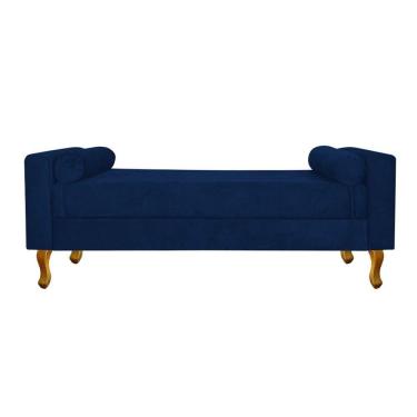 Imagem de Recamier Félix Queen Size 160cm Suede Azul Marinho