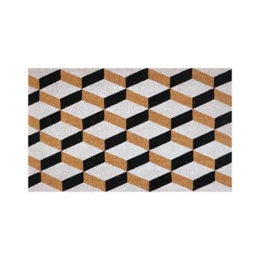 Imagem de Capacho De Poa Fibra De Coco Geometrico 75x45cm - Uzoo Capacho Fibra De Coco Rt 75x45cm Geometrico