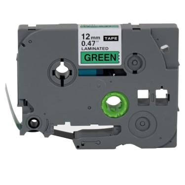 Imagem de Fita Compatível TZe-731 TZ731 12mm Verde com Letras Pretas para Rotulador Brother PT-H110 PT-H105