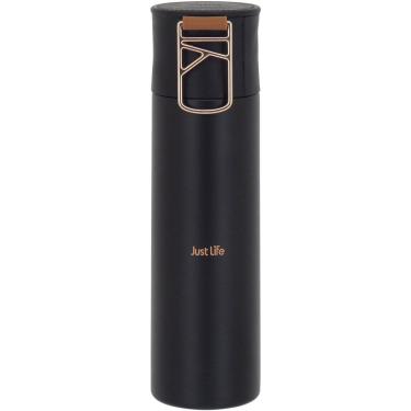 Imagem de Garrafa Térmica 24X6X6 cm 500ml Inox Preto Parede Dupla Just Life