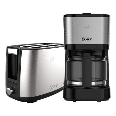 Imagem de Kit Inox Cafeteira Compacta 0,75L E Torradeira Simple Life Oster 220V