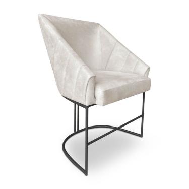 Imagem de Poltrona Luxo Alana Suede Base Ferro Preto - Pallazio Cor Bege