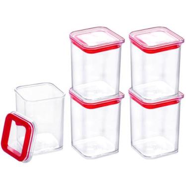 Imagem de 5 Mini Pote Empilhável 160ml Hermético Porta Tempero Sementes Granulad