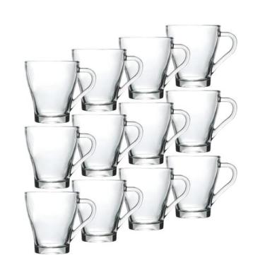 Imagem de Jogo 12 Canecas Xícara Café Cappuccino Expresso Vidro 250ml - CLICK HO
