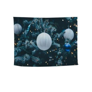 Imagem de Tapeçaria de parede de árvore de Natal 150x100cm de fibra de poliéster