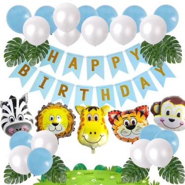 Imagem de Kit de balão de festa Forest Animal 36 peças de papel alumínio de láte