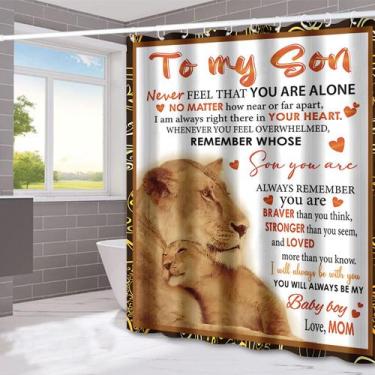 Imagem de Cortina de chuveiro para meu filho com estampa motivacional de leão 18