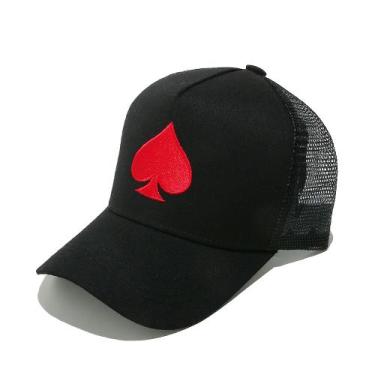 Imagem de Boné de beisebol Trucker com pá vermelha bordada para adultos - Yiweis