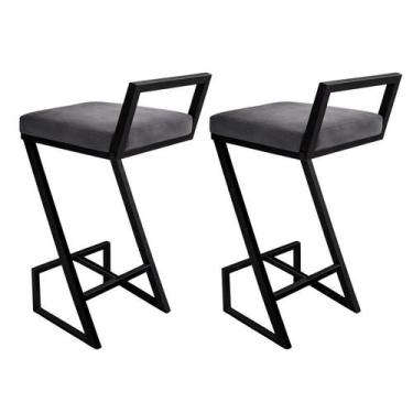 Imagem de KIT 2 Banquetas Para Cozinha Alta Helena Z Para Area Laser Gourmet Chu