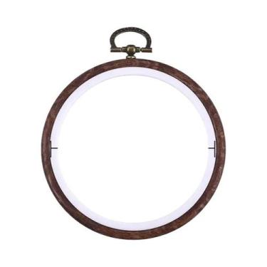 Imagem de Aro De Bordado ABS Com Textura De Madeira, Ferramenta Para Ponto Cruz,