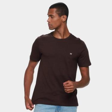 Imagem de Camiseta Hering Básica Masculina, Marrom escuro, P