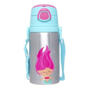 Imagem de Garrafinha de Alumínio com Canudo Buba Aventuras Sereia