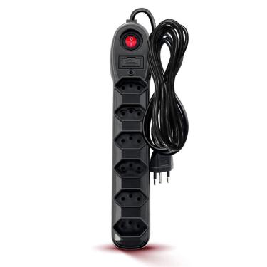 Imagem de Filtro De Linha 6 Tomadas Pp 3X0,75 Comprimento 3M 255 Preto