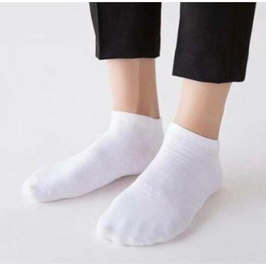 Imagem de Kit 12 Pares de Meia Branca Unissex