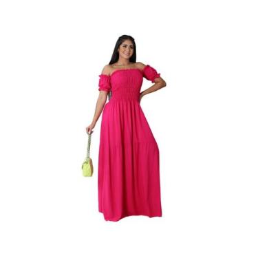 Imagem de Vestido  elastex longo  de tecido viscolinho com  forro - LAJMA STORE,