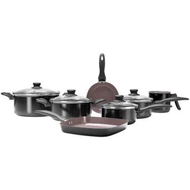 Imagem de Jogo De Panelas Antiaderentes 7 Peças Ceramic Life Easy - Brinox, Pret