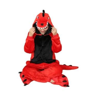 Imagem de Pijama Kigurumi De Dinossauro Adulto, Macacão De Animal Para Homens E 