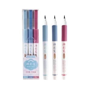 Imagem de Conjunto De Canetas De Caligrafia Coloridas Vintage 3 Peças, Marcadore