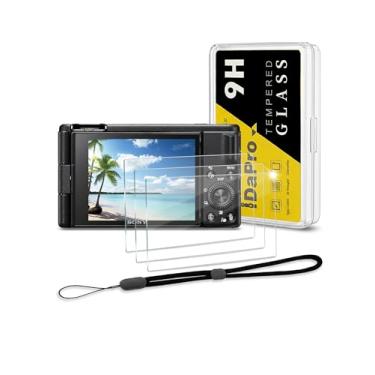 Imagem de Protetor de tela para Sony ZV-1 ZV1 e cordão de mão [pacote com 3 + 1], vidro temperado iDaPro