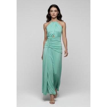 Imagem de Vestido Bisô Festa Frente Única Longo Verde-Feminino