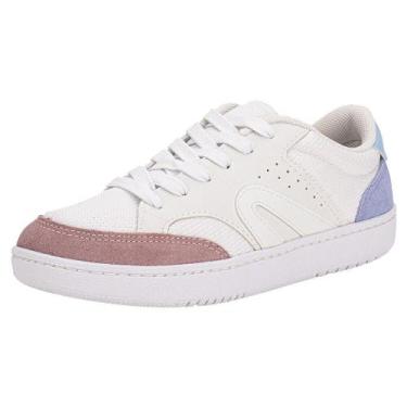 Imagem de Tênis casual castle ii rainha ra0330, Branco, Rosa, 34
