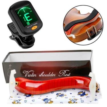 Imagem de Kit Violino 4/4 Afinador Cromático Digital MT-01A Espaleira Madeira Re