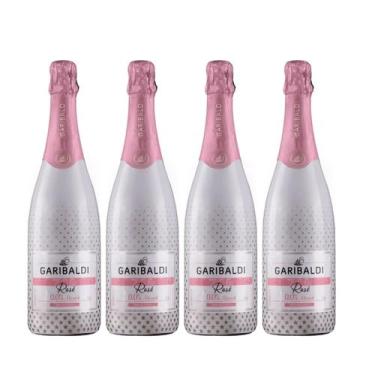 Imagem de Espumante Sem Álcool Rose Ice Garibaldi 750ml Caixa Kit 4un