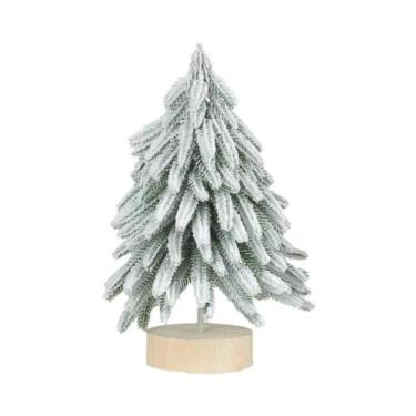 Imagem de Mini Árvore De Natal Artificial Coberta De Neve Para Decoração De Mesa