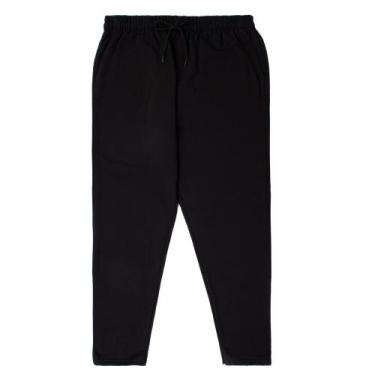 Imagem de Calça Unissex Desayner Moletom Plus Size Preto, Preto, G1