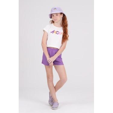 Imagem de Conjunto Infantil Cropped Amor Roxo - Vida Costeira Oficial, Roxo, 3