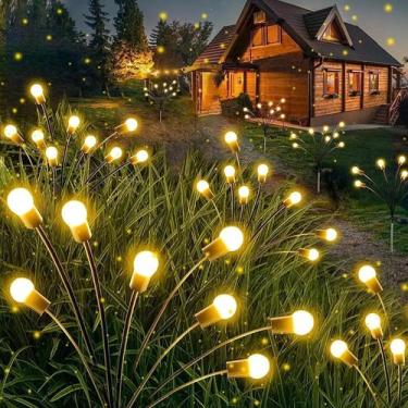 Imagem de Luzes Solares De Jardim À Prova d'Água Para Exterior, 10 LEDs Efeito V