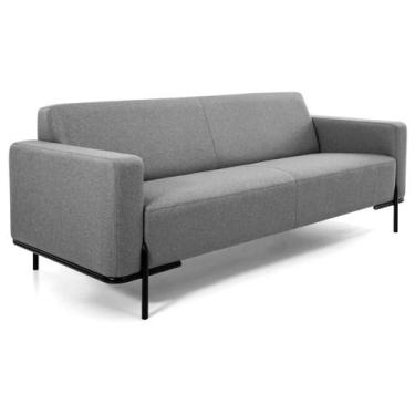 Imagem de Sofá Herval Line, 3 Lugares, Linho Chumbo