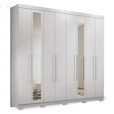 Imagem de Guarda Roupa Casal New Master 8 Portas 4 Gavetas com Espelho e Cômoda 