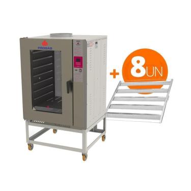 Imagem de Forno Turbo A Gás 8 Níveis Prp-8000 Bivolt + 8 Esteiras Alumínio 50g 58x70 - Progás Bivolt