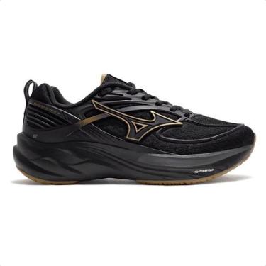 Imagem de Tênis Mizuno Space 6 Unissex, 41, Preto, Dourado
