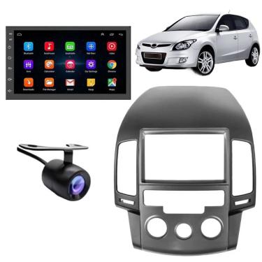 Imagem de Central Multimídia Automotiva Android Auto Hyundai I30 Moldura + Câm Preto 7 Touch Screen Bluetooth Wi-Fi USB GPS